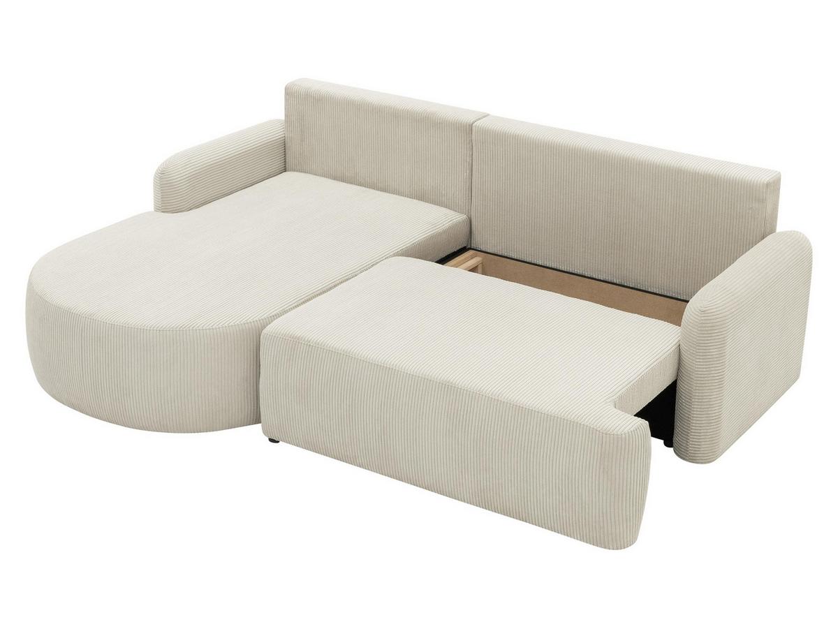 ECKSOFA Loridu Cord, Seite: Rechts - Schwarz/Naturfarben, Holz/Kunststoff (250/174cm) - MIRJAN24