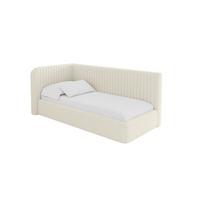 EINZELLBETT Jugendbett mit Bettkasten, Rechts - AURY 100x200 Beige - Perlmutt, Holzwerkstoff/Textil (100/200cm) - ALTDECOR