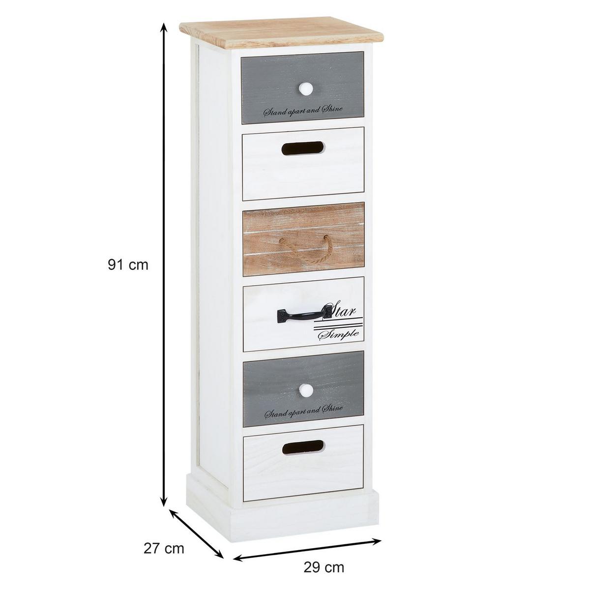 KOMMODE AVIANO weiß - Weiß, Holz (29/91/27cm) - CARO-Möbel