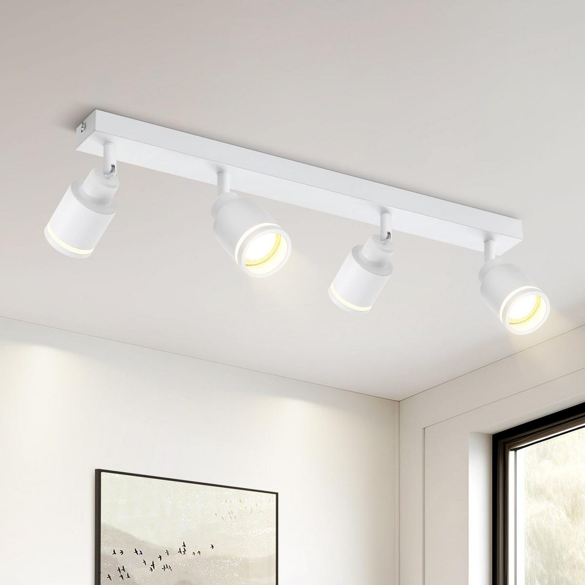 DECKENSTRAHLER Trier 4-flammig 55/5/15.7 cm - Weiß, Metall (55/5/15.7cm) - Nettlife