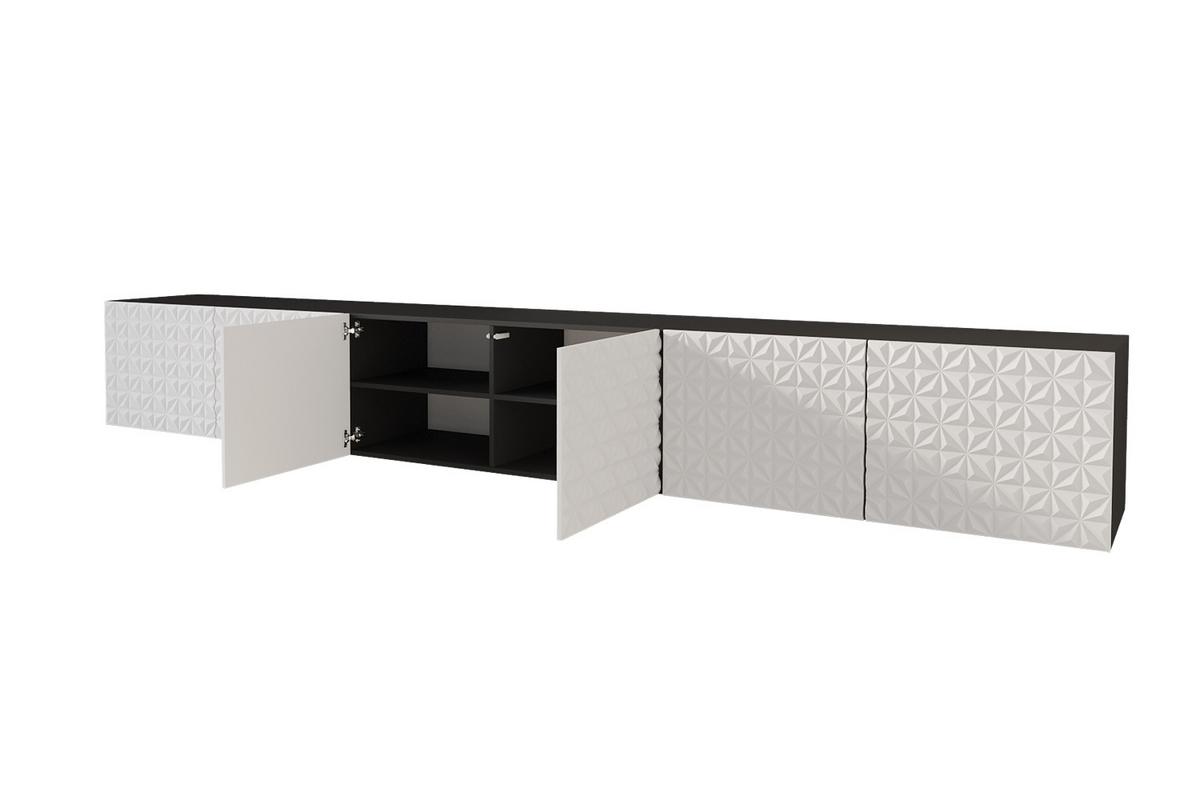LOWBOARD VIRA-W 3x100x40x40 cm - Schwarz / Weiß - Weiß, Holzwerkstoff (300/40/40cm) - ALTDECOR