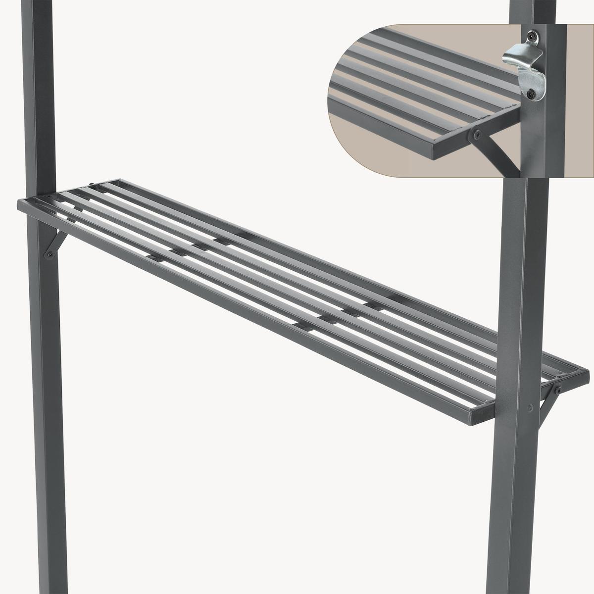 PAVILLON Parga - Dunkelgrau, Kunststoff/Metall (241/250/151cm) - [en.casa]