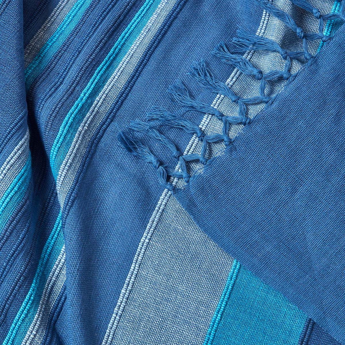 TAGESDECKE Morocco 255/360 cm, Baumwolle gestreift - Blau, Textil (255/360cm) - Homescapes