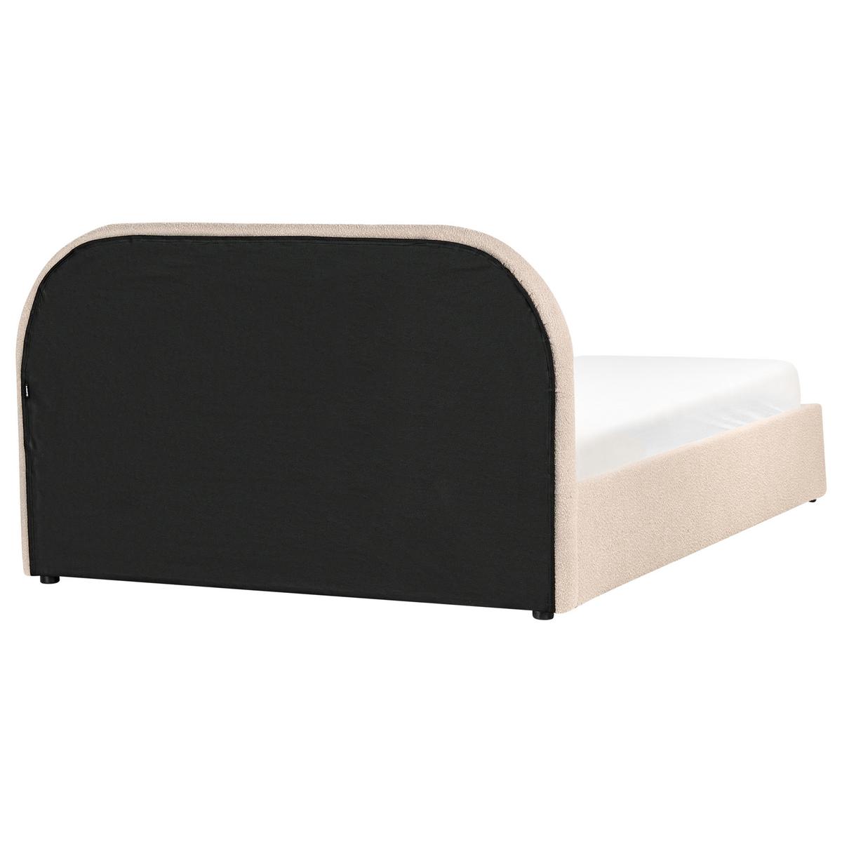 BETT mit Stauraum 140/200 cm Bouclé Beige Quillien - Beige, Textil (140/200cm) - Beliani