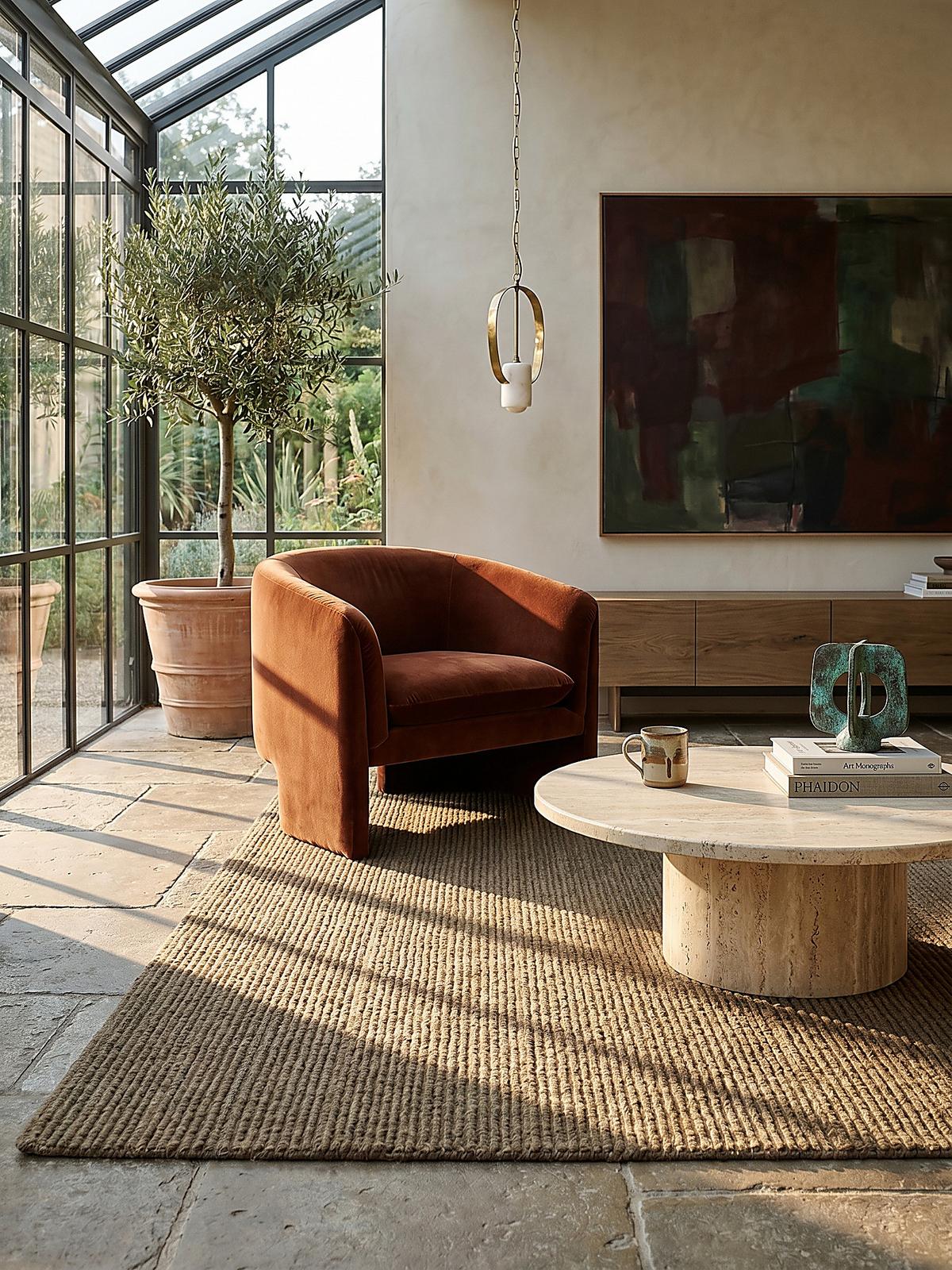 WOLLTEPPICH ALNE, einfarbig, Erdtöne, 160 x 230 cm - Grün, Textil (230/160cm) - KADIMA DESIGN