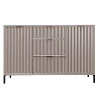 KOMMODE klein Aufbewahrungsschrank mit 3 Schubladen und 2 Türen, Beige - Beige, Holzwerkstoff (135/87/41cm) - Idohome