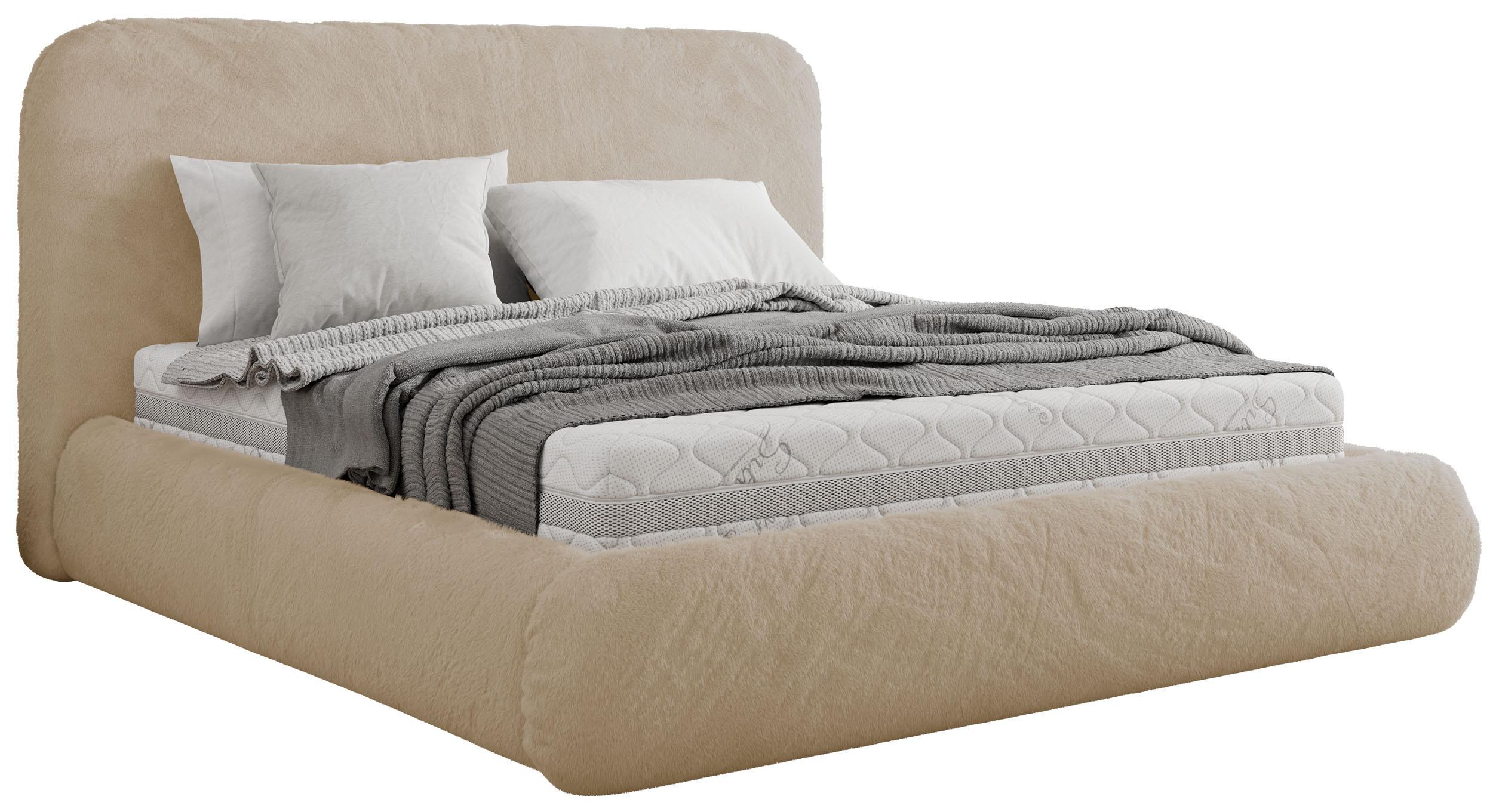 POLSTERBETT BENEA CLASSIC 180/200 - Creme Plüsch - Multipocket-Matratze - Creme, Textil (180/200cm) - MKS