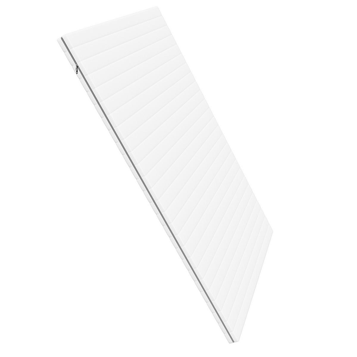 MATRATZENTOPPER aus komfortablem Gelschaum 80X190 cm - Weiß/Grau, Textil (80/190cm) - Schlaftroll