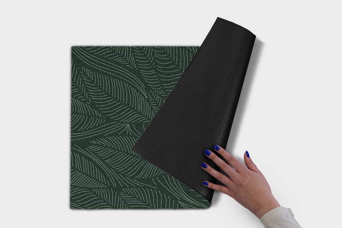 FUSSMATTE 60 x 40 cm Flora Muster - Grün, Textil (60/40cm) - TULUP