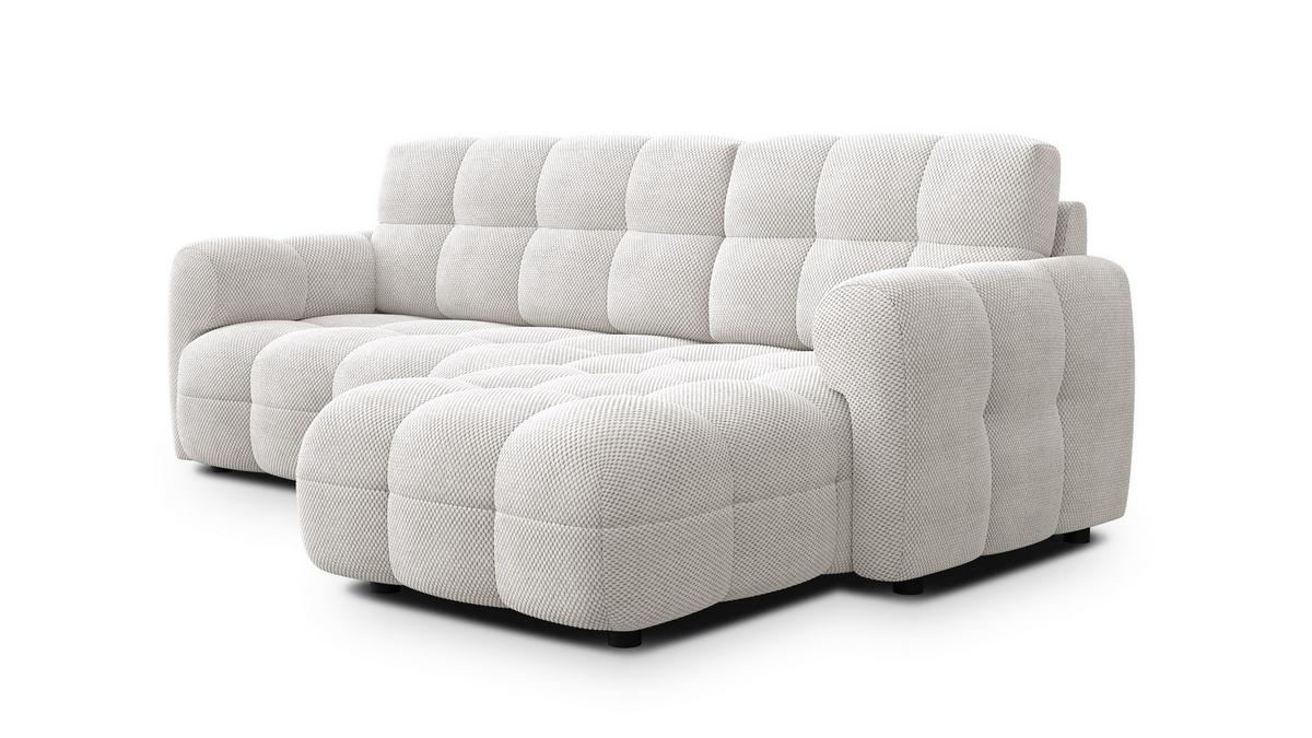 ECKSOFA MELLOW 3-Sitzer, creme - Creme/Schwarz, Holz/Textil (232/156cm) - Wozimo