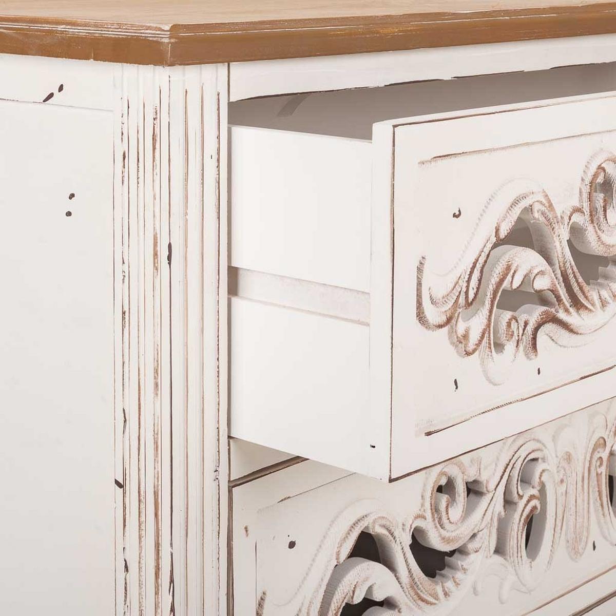 KOMMODE aus Holz 86x38x76 cm - Weiß, Holz (86/76/38cm) - Wanderlust