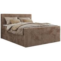 BOXSPRINGBETT TILIANO KING DUO 180/200 - Braun Cord - H4 - Braun, Textil (180/200cm) - MKS