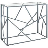 KONSOLENTISCH Glas silber Orland - Transparent/Silberfarben, Glas (40/100/85cm) - Beliani