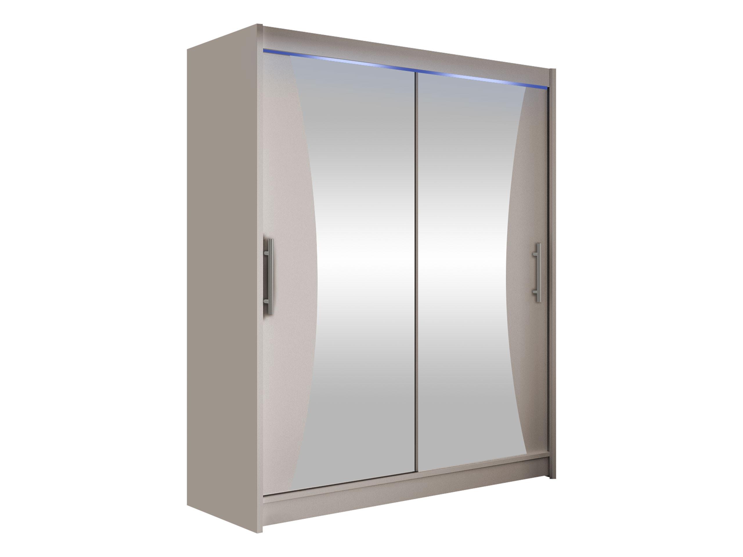 SCHWEBETÜRENSCHRANK Westa IX, mit RGB LED Beleuchtung - Kaschmir/Silberfarben, Holzwerkstoff/Metall (150/200/58cm) - MIRJAN24