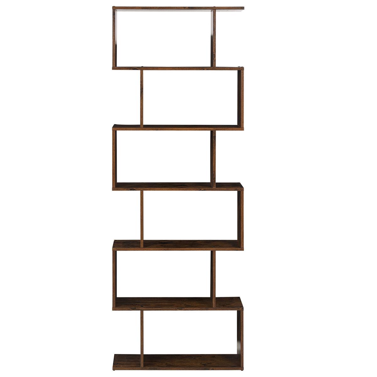 REGAL 6 Fächer Valdosa - Dunkelbraun, Holzwerkstoff (70/191/24cm) - Beliani
