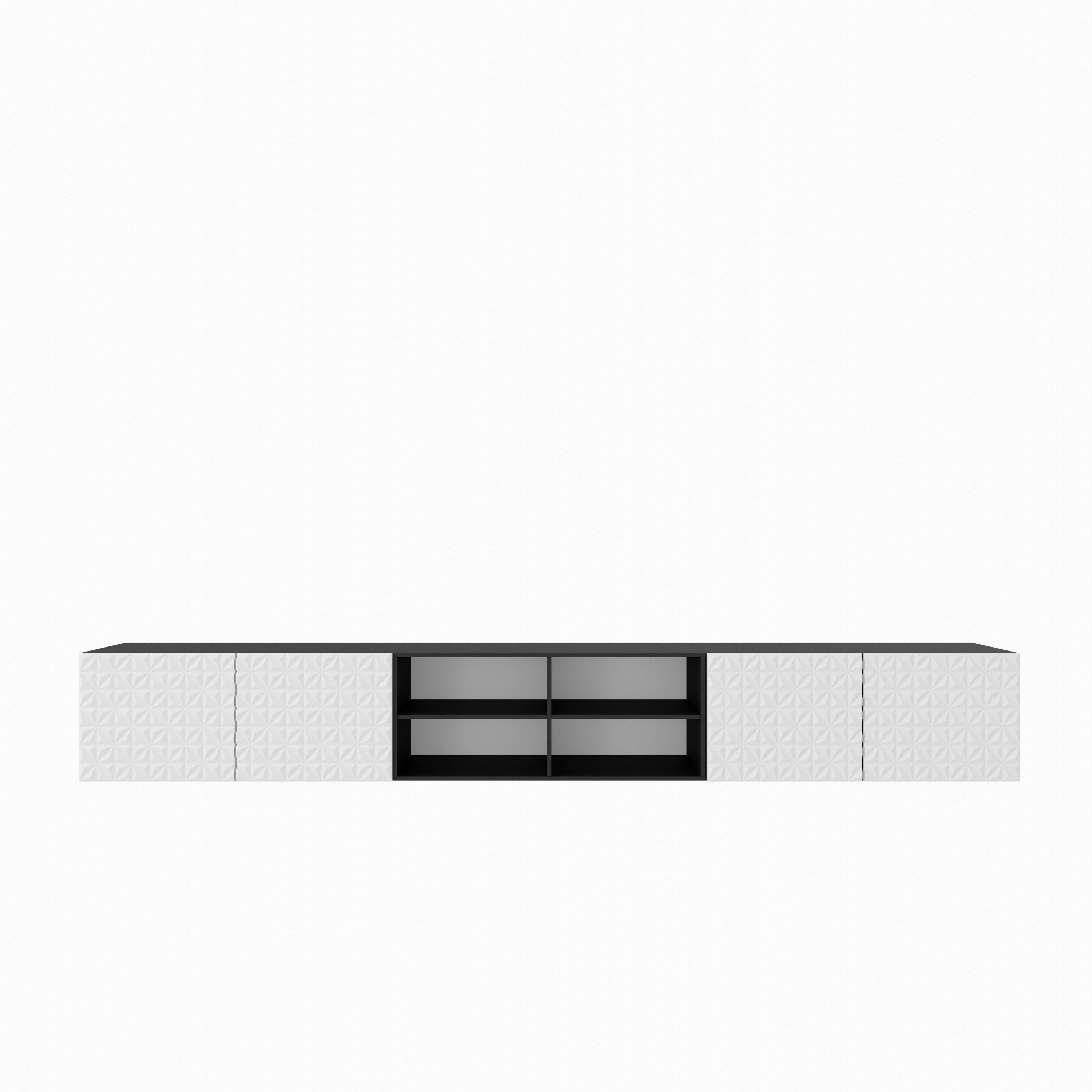 LOWBOARD ROVA 300/41/40 cm, Hängender TV-Schrank Anthrazit / Weiß - Anthrazit/Weiß, Holzwerkstoff (300/41/40cm) - MASSENO