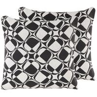 DEKOKISSEN 2er-Set Schwarz-Weiß 45/45 cm Koture - Schwarz, Naturmaterialien/Textil (45/45cm) - Beliani