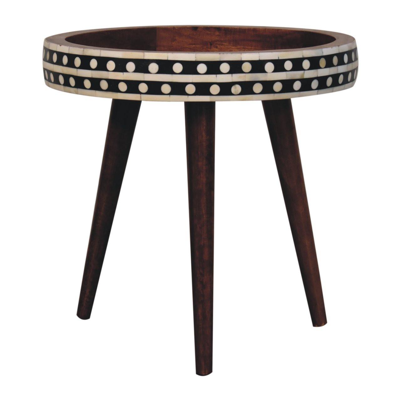 BEISTELLTISCH mit Muster in Honig-Karamell - Braun, Holz (40/40/40cm) - Artisan Furniture