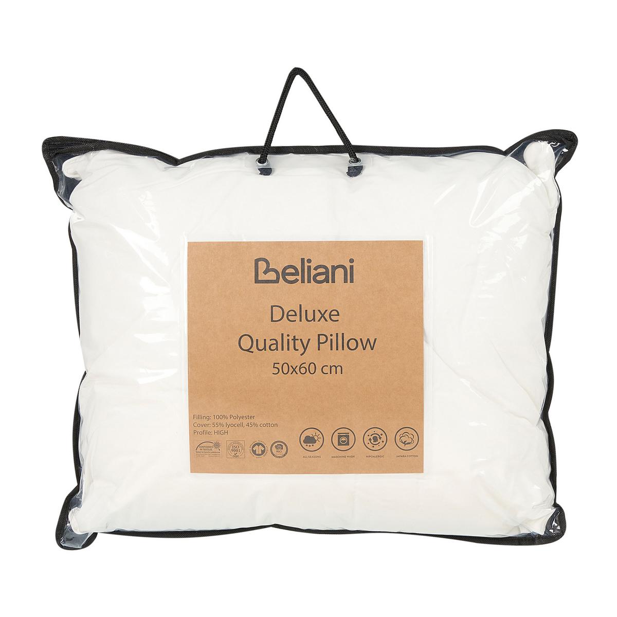 KOPFKISSEN Weiß 60/50 cm Triglav - Weiß, Textil (60/50cm) - Beliani