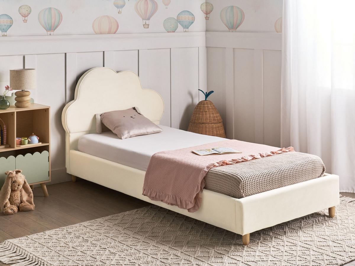 KINDERBETT 90/200 cm Hellbraun Bellevue - Hellbraun/Beige, Textil (90/200cm) - Beliani