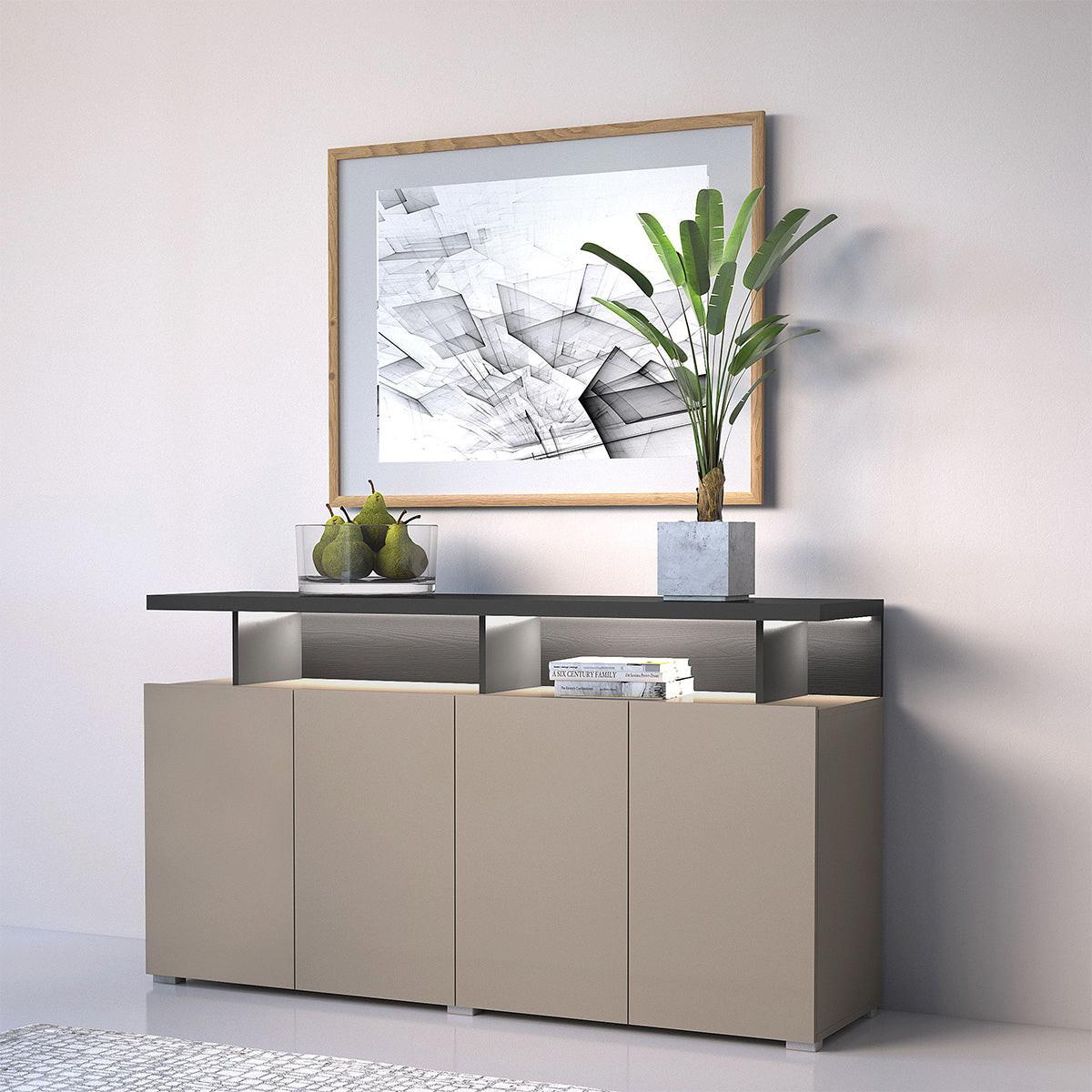 SIDEBOARD Opio Taupe und Anthrazit - Taupe, Holzwerkstoff (152.5/84/40cm) - Petits-meubles