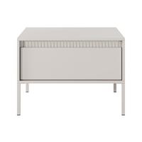 COUCHTISCH Trentinis 1S Beige 68/48,4/68 cm – Geriffelten Fronten - Beige, Holzwerkstoff/Metall (68/68/48.4cm) - AX Living