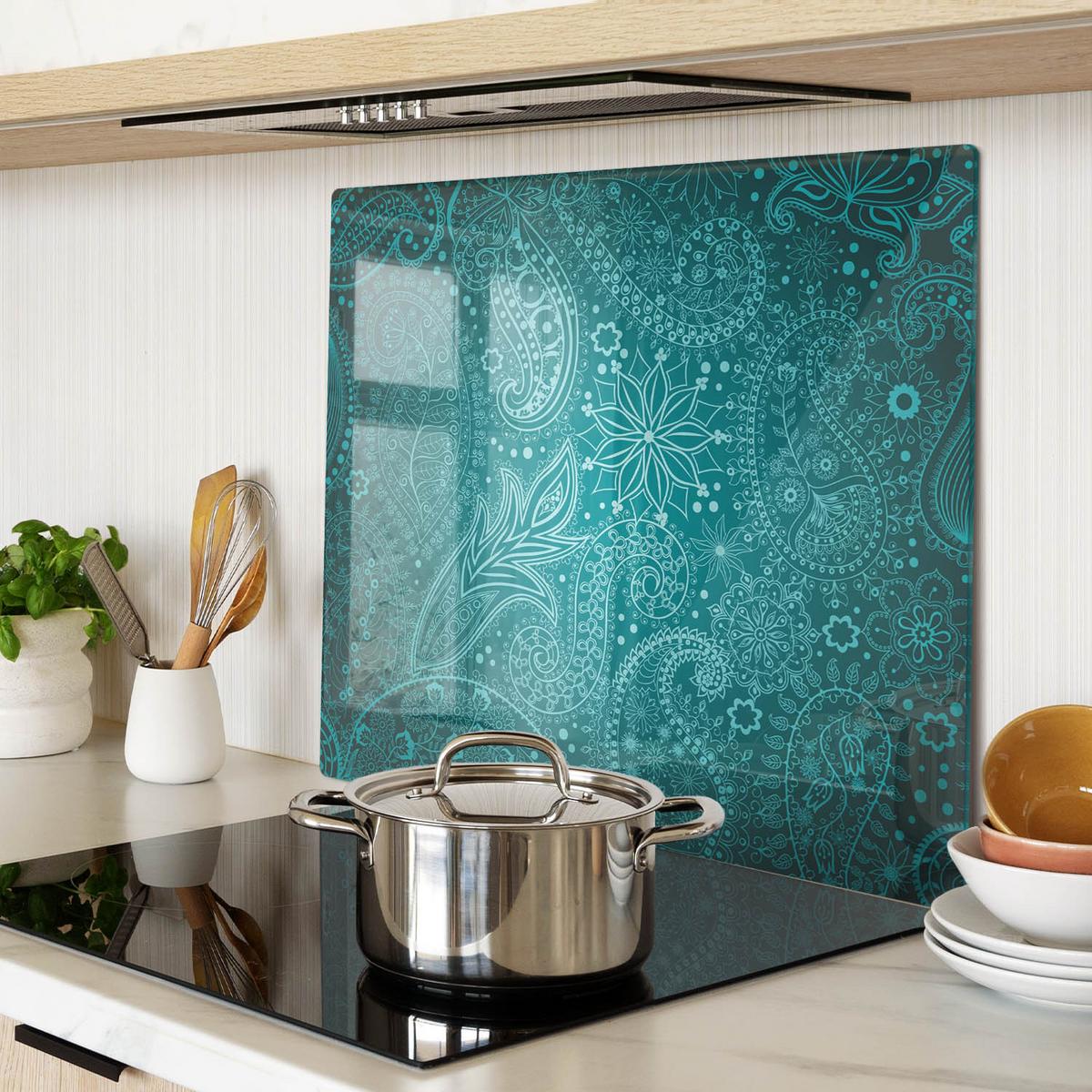 GLASPLATTE 60x52 cm Dekorationen - Blau, Glas (60/0.4/52cm) - TULUP