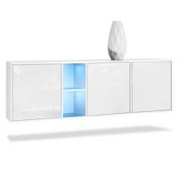 SIDEBOARD Cuba Türen in Weiß Hochglanz - Weiß Hochglanz, Holzwerkstoff (182/53/35cm) - Vladon