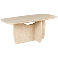 ESSTISCH Travertinoptik 180/90 cm Travers - Beige, Holzwerkstoff (180/90/76cm) - Beliani
