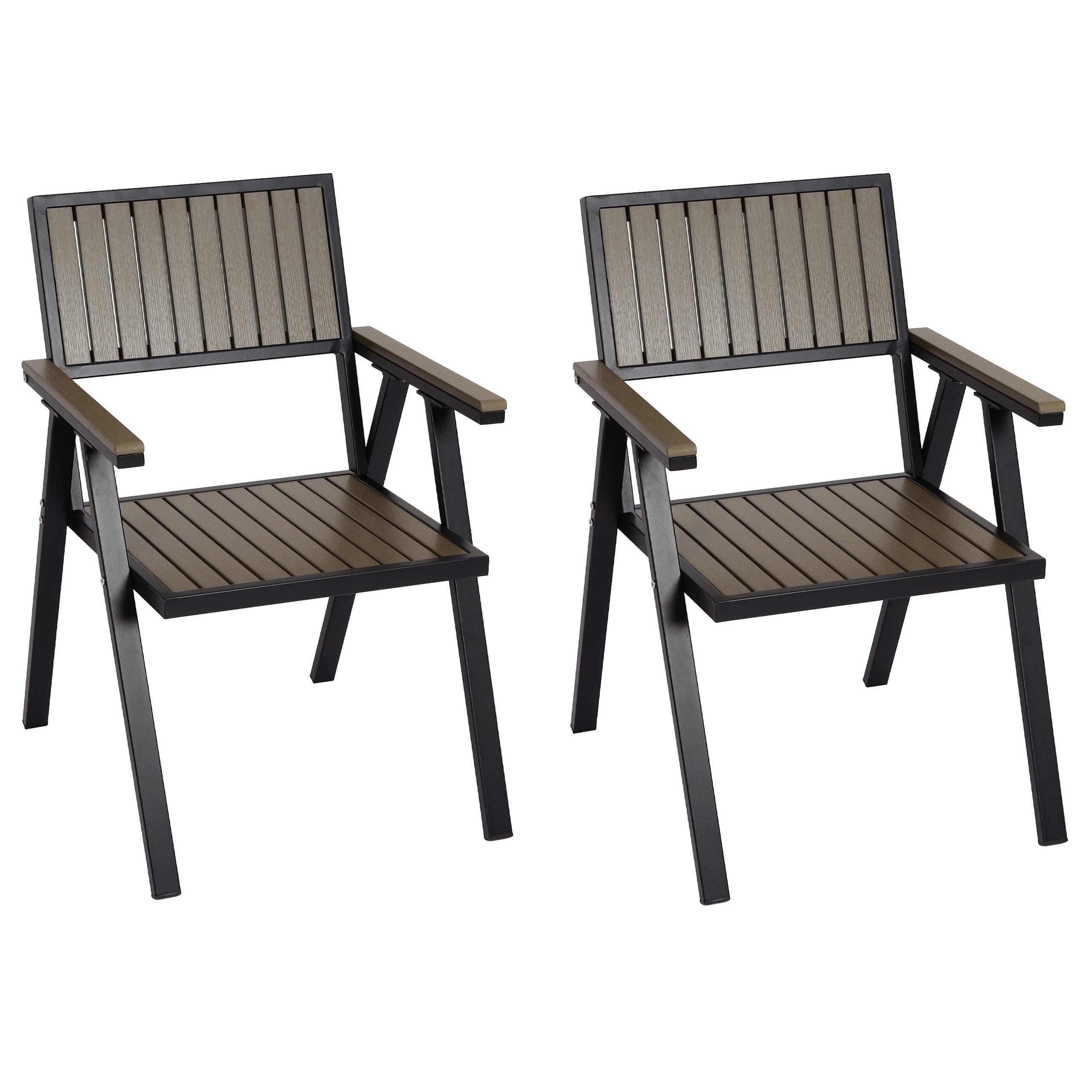 GARTENSTUHL Schwarz, Grau - Schwarz/Grau, Metall (57/87/53cm) - MCW