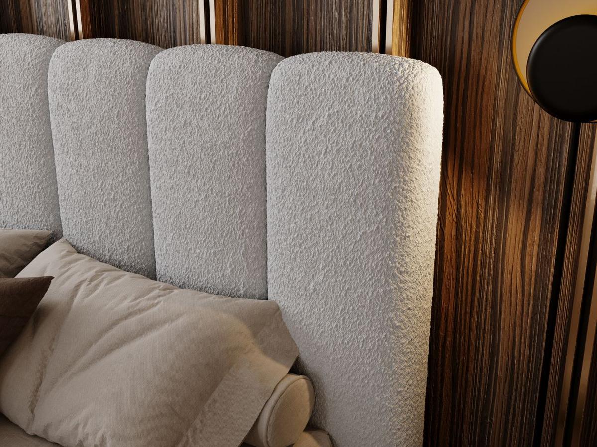 POLSTERBETT Imperial 200x200 Bouclé-Stoff Hellgrau - Hellgrau, Textil (200/200cm) - Graingold