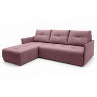 ECKSOFA L Form Damascus Rosa 212/143/88 cm Links mit Schlaffunktion - Schwarz/Rosa, Kunststoff/Textil (143/212cm) - AX Living
