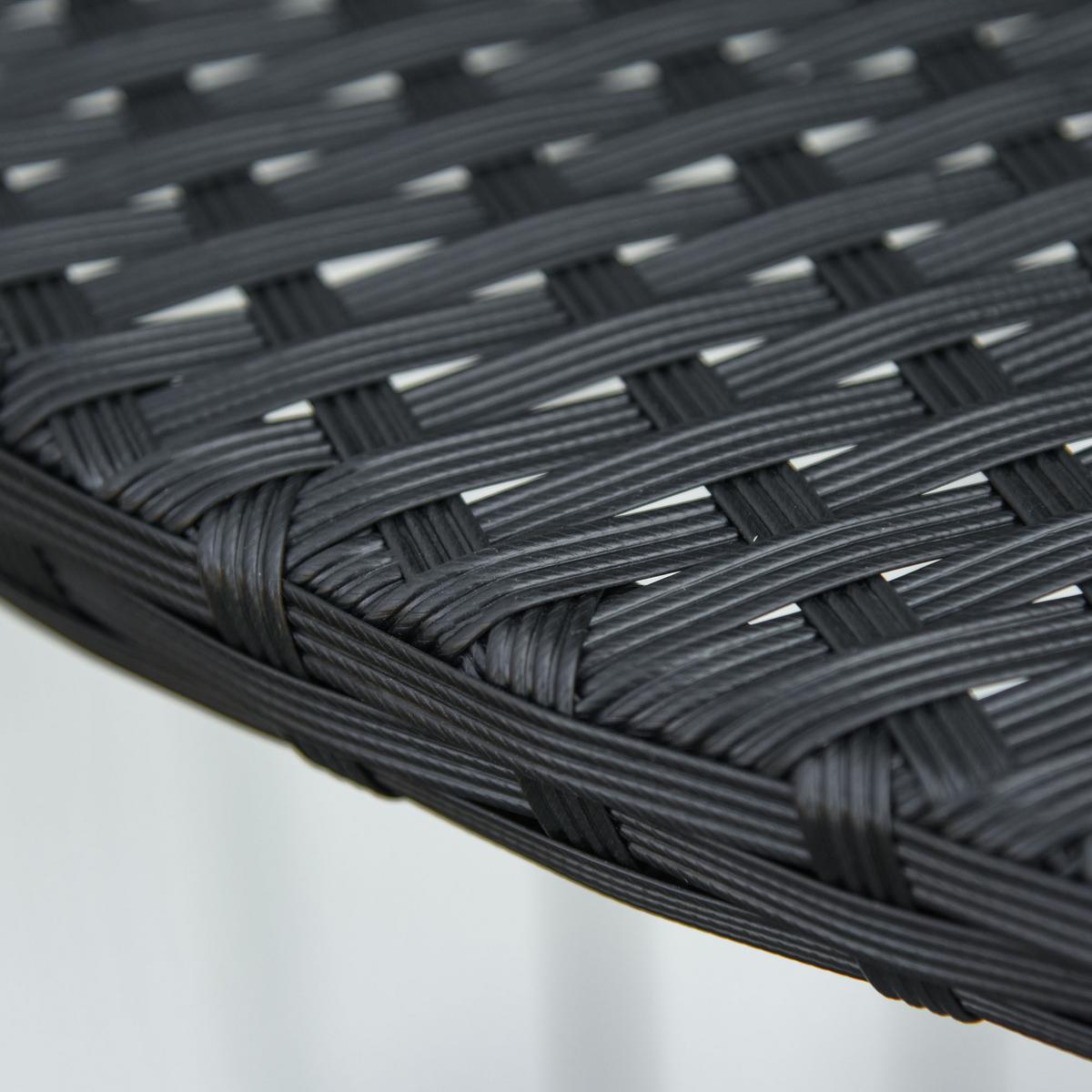 BALKONTISCH, Schwarz, Polyrattan, Metall - Schwarz, Kunststoff (100/50/74cm) - Outsunny