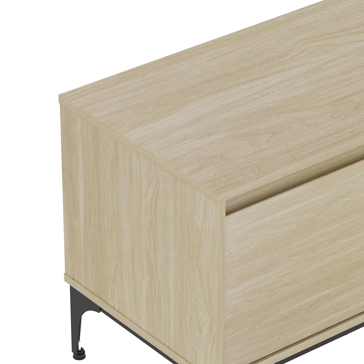 TV-ELEMENT Kistiandi - Eichefarben, Holzwerkstoff/Metall (140/50/40cm) - [en.casa]
