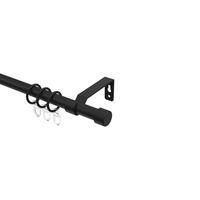 GARDINENSTANGE Olymp Lucan 100 cm, 1-läufig, 16 mm Ø Schwarz - Schwarz, Metall (100cm) - INTERDECO
