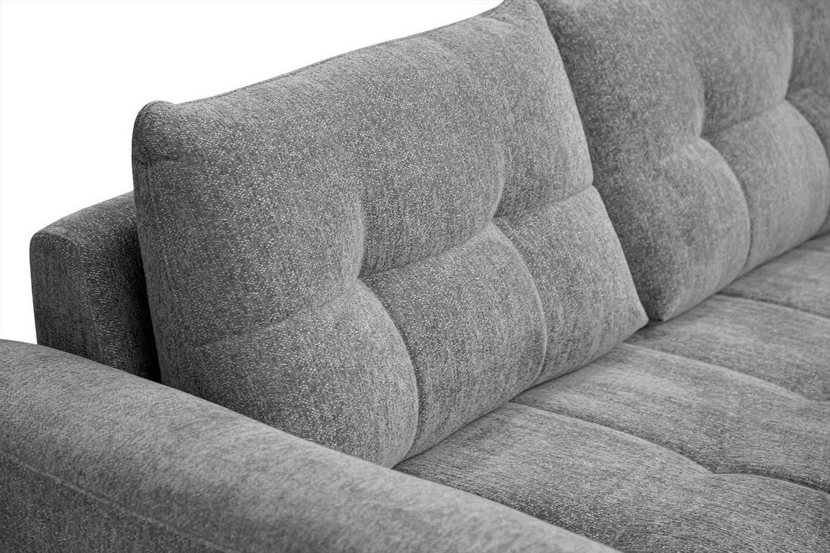 SOFA SALVINI 3-Sitzer, grau - Schwarz/Grau, Holzwerkstoff/Textil (176/88/99cm) - Wozimo