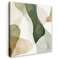 LEINWANDBILD Japandi - Abstrakt - Grün Deko Wohnzimmer 20x20 cm - Salbeigrün, Textil (20/20cm) - MuchoWow