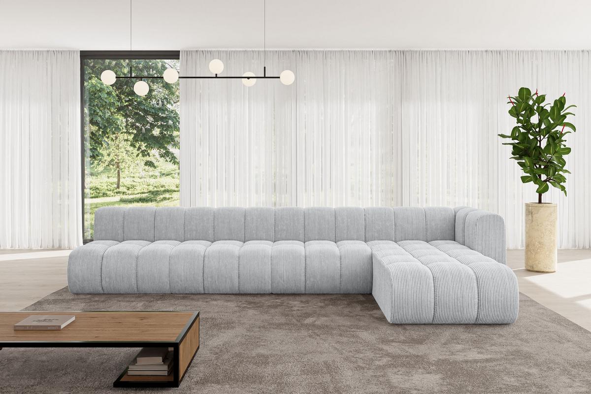 ECKSOFA modulares Sofa Darnel-L3 - 387x177x70 cm Grau - Grau, Holzwerkstoff/Textil (387/177cm) - ALTDECOR