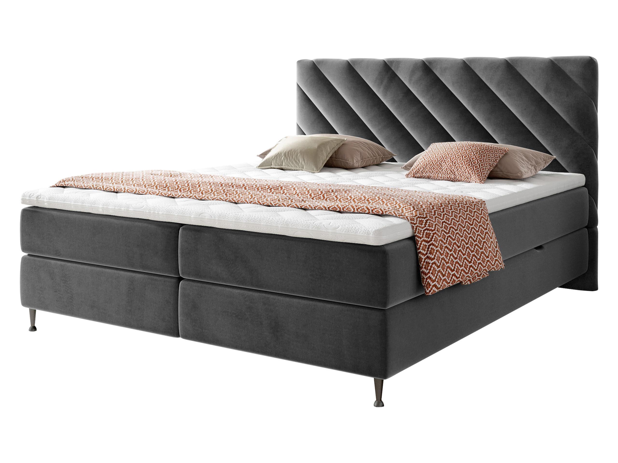 BOXBETT Enzo - H3 - Schwarz/Grau, Holz/Textil (180/200cm) - MIRJAN24