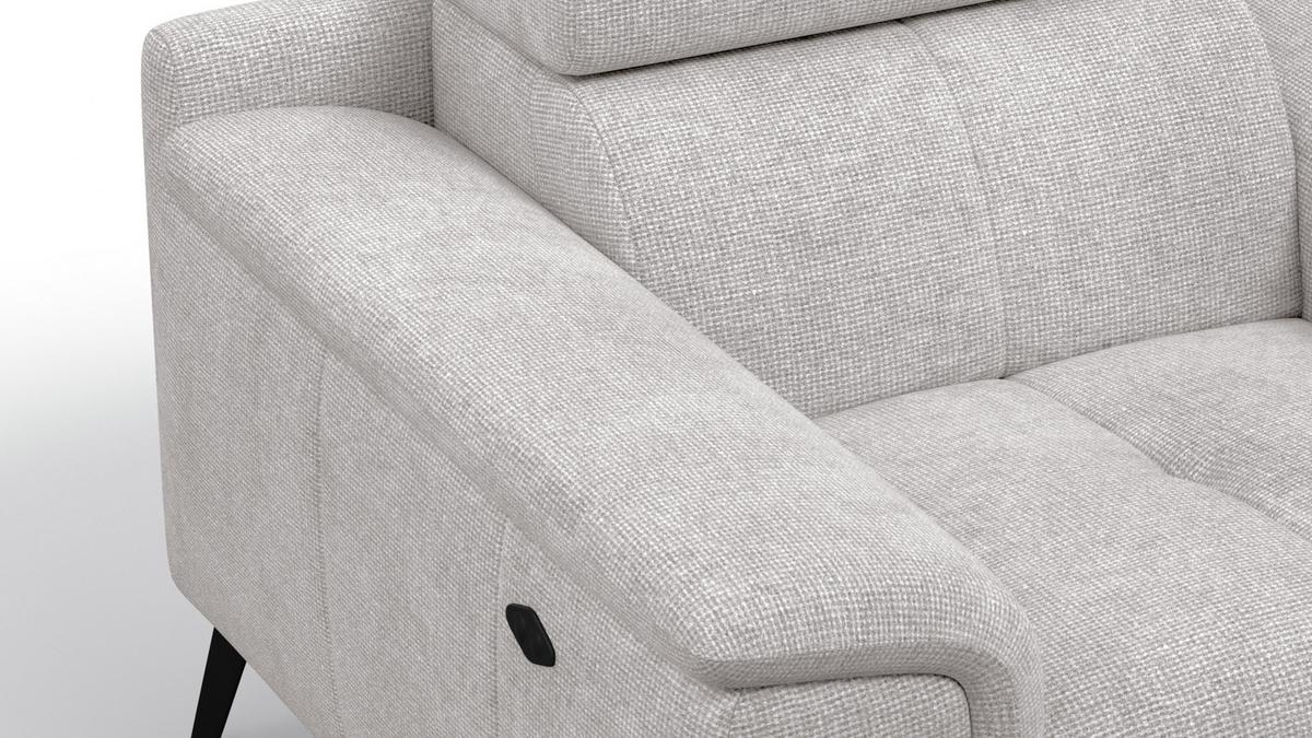 SESSEL FIERO mit Relaxfunktion, creme - Creme/Schwarz, Holzwerkstoff/Textil (114/82/103cm) - Wozimo