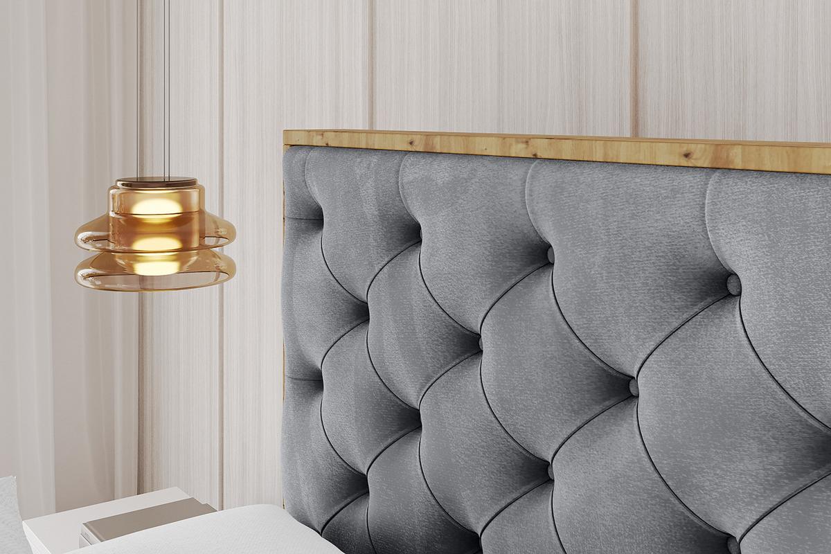 POLSTERBETT mit Bettkasten und Lattenrost, Bett mit Matratze H3/H4 - ENZO3 180x200 Grau - Grau, Holzwerkstoff/Textil (180/200cm) - ALTDECOR