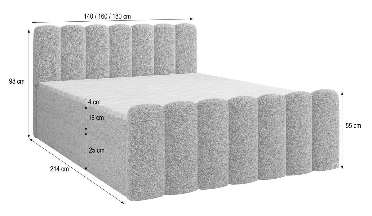 BOXBETT CELLA 180x200 cm mit Matratze und Topper - Kupferfarben - Kupferfarben, Holz (180/200cm) - MASSENO