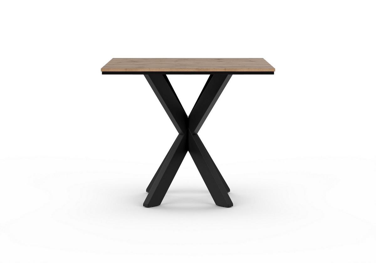 ESSTISCH RASKO 90 x 90 x 73,5 cm - Eiche Wotan/Schwarz, Holz (90/90/73.5cm) - MASSENO