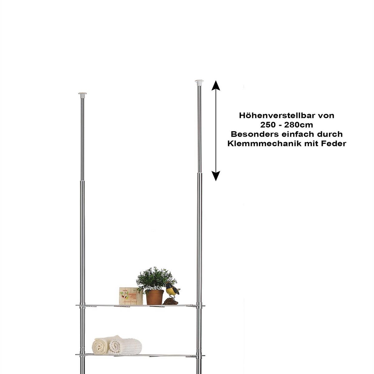 DUSCHREGAL DUNJA chrom - Chromfarben, Metall (59/280/16cm) - CARO-Möbel