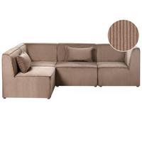 ECKSOFA Modul 4-Sitzer rechtsseitig Sandbeige Cord Lemvig - Sandfarben/Beige, Textil (250/166cm) - Beliani