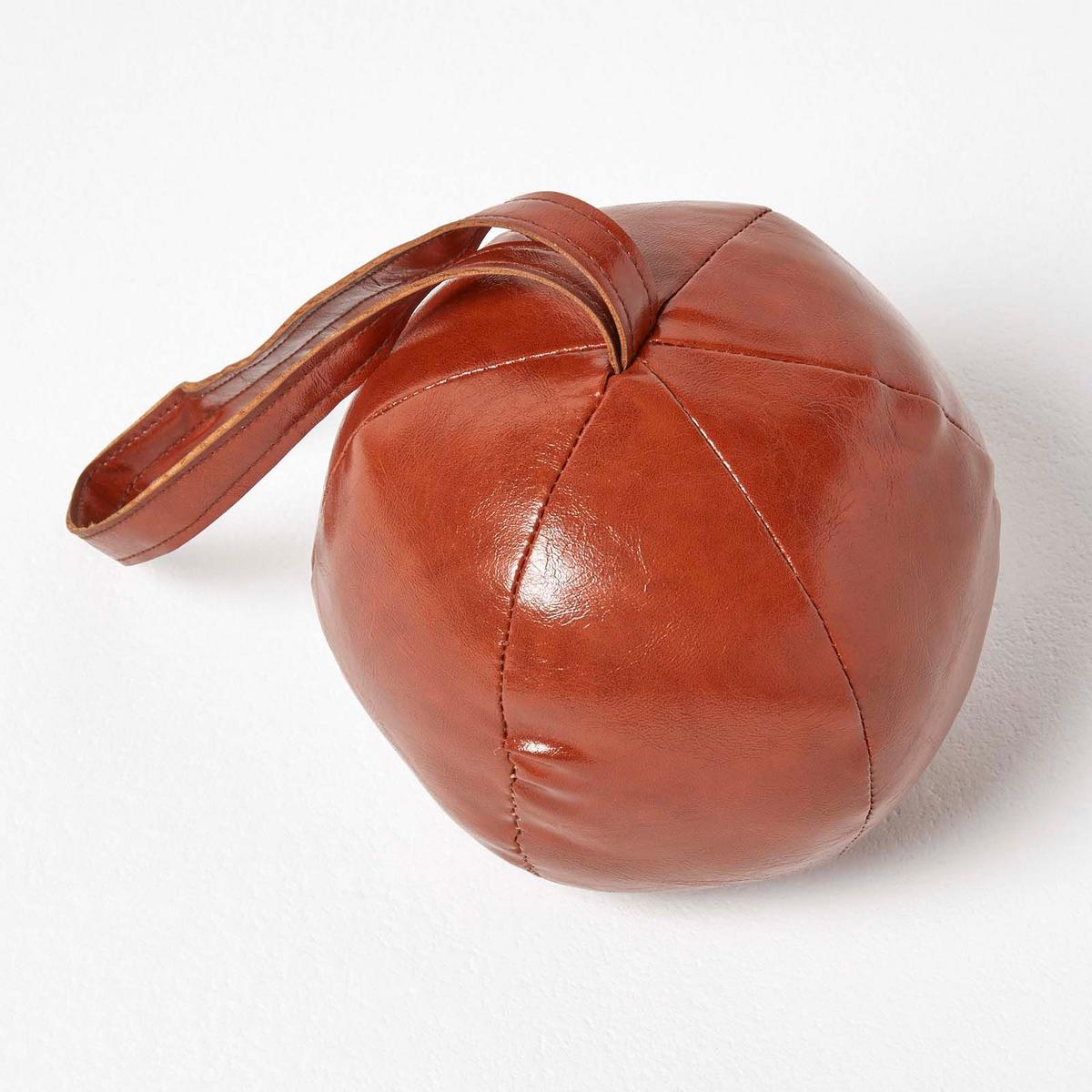 TÜRSTOPPER Ball - Braun, Kunststoff (17/17cm) - Homescapes