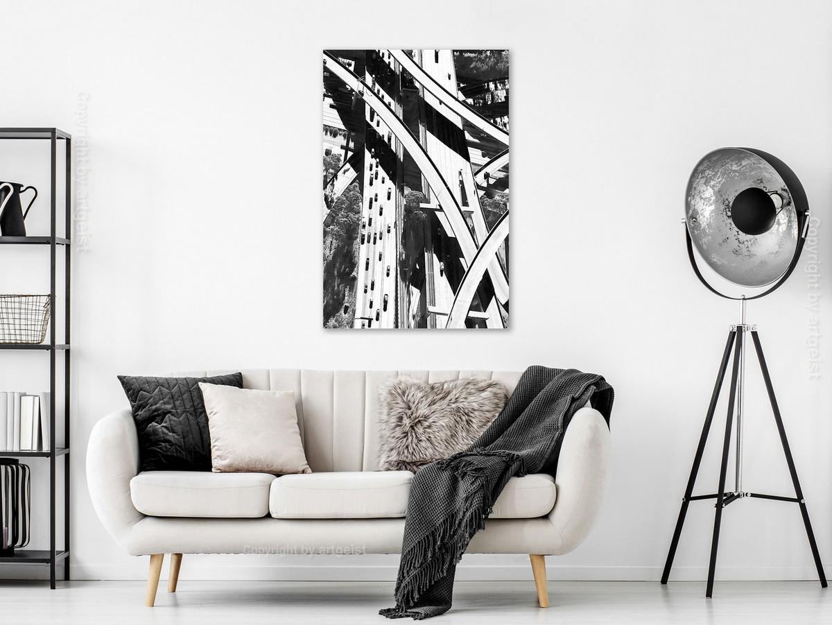 KUNSTDRUCK Schwarz-Weiß 40/60 cm - Schwarz, Textil (40/60cm) - KUNSTLOFT