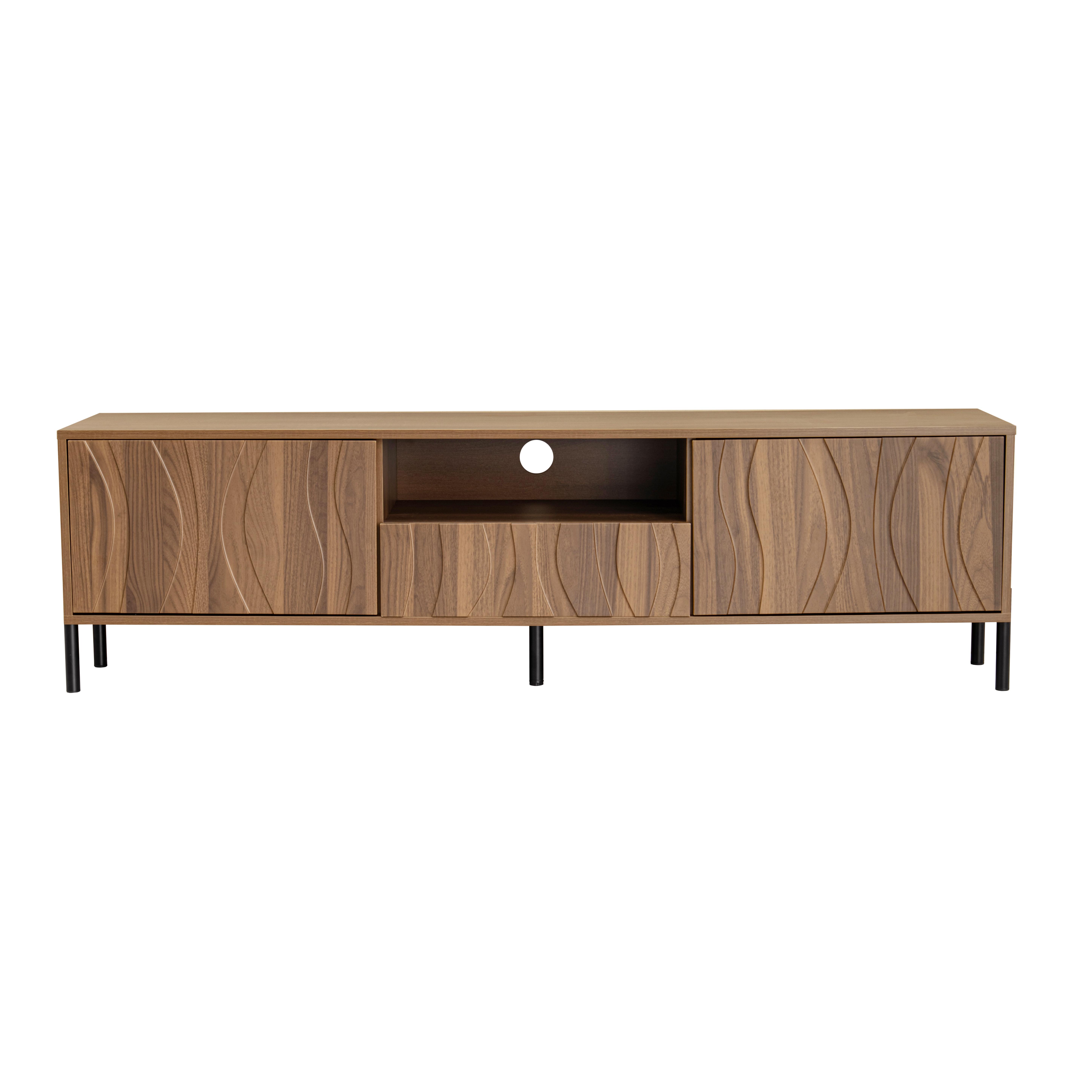 TV-SCHRANK 160 cm in Natur mit 3 Türen - Schwarz, Holzwerkstoff (160/46/35cm) - Urban Meuble