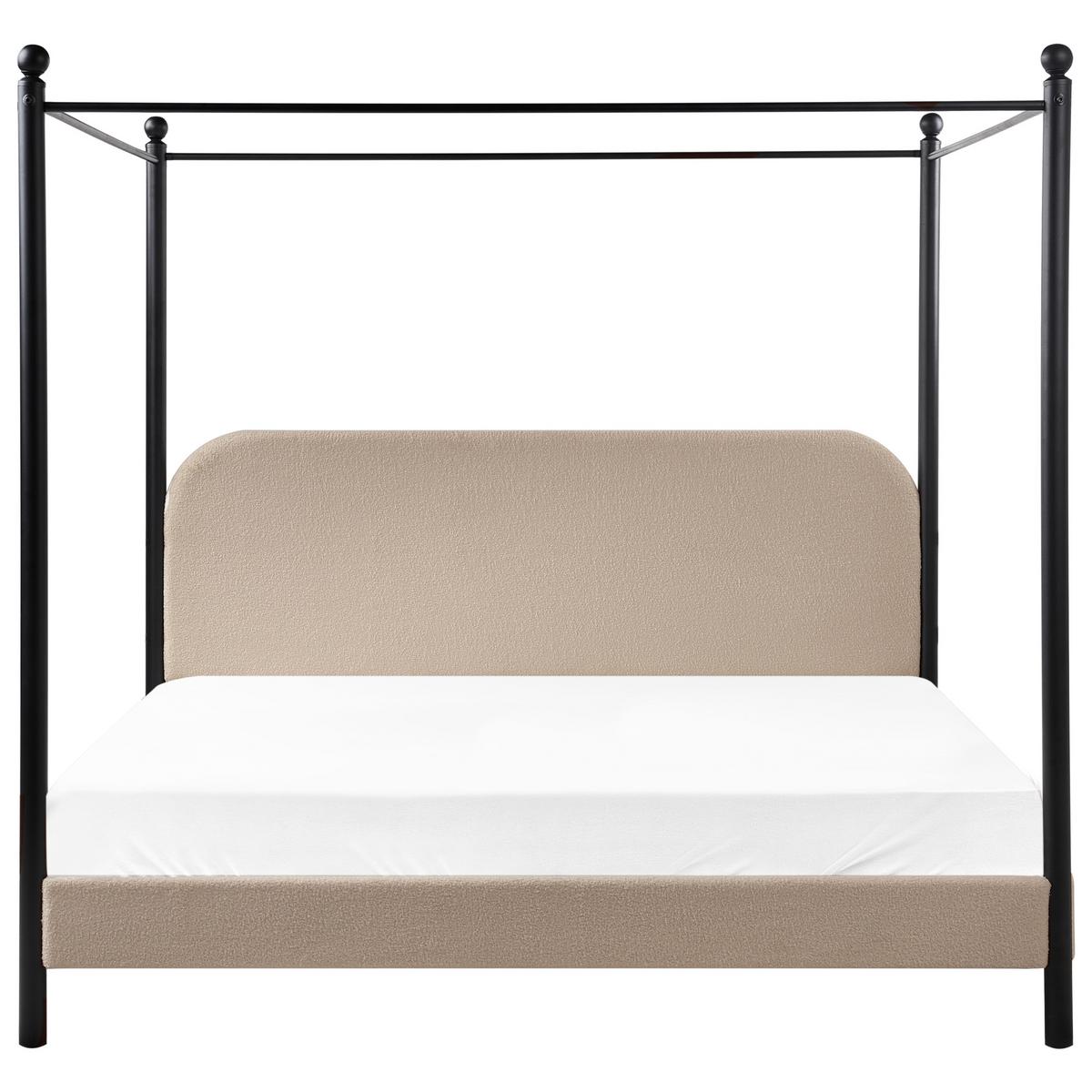 HIMMELBETT 180x200 cm Beige Dannemois - Taupe, Textil (180/200cm) - Beliani