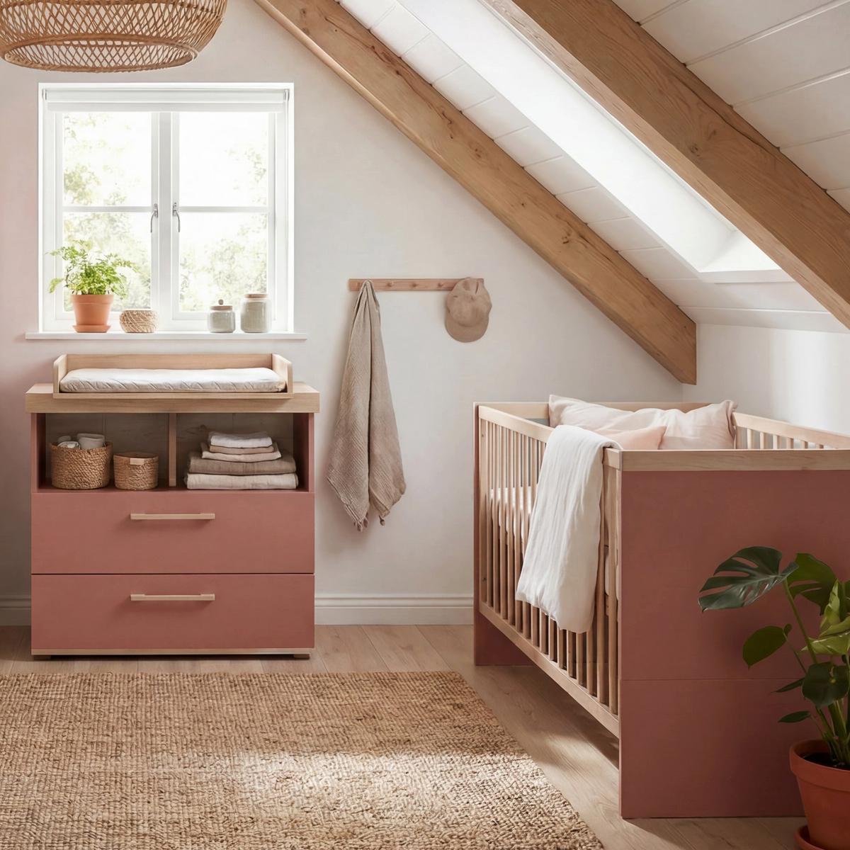 KINDERBETT Jimmy Mauve - Mauve, Holzwerkstoff (70/140cm) - Roba